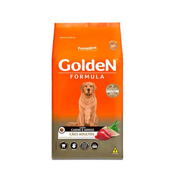 Ração Golden Fórmula Cães Adultos Sabor Carne e Arroz - 15kg