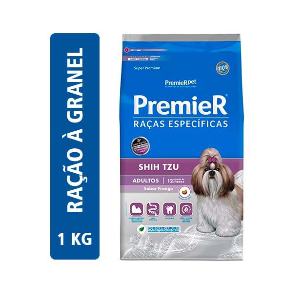 Ração Premier Raças Específicas Cães Adultos Shih Tzu Sabor Frango - 1kg (Granel)