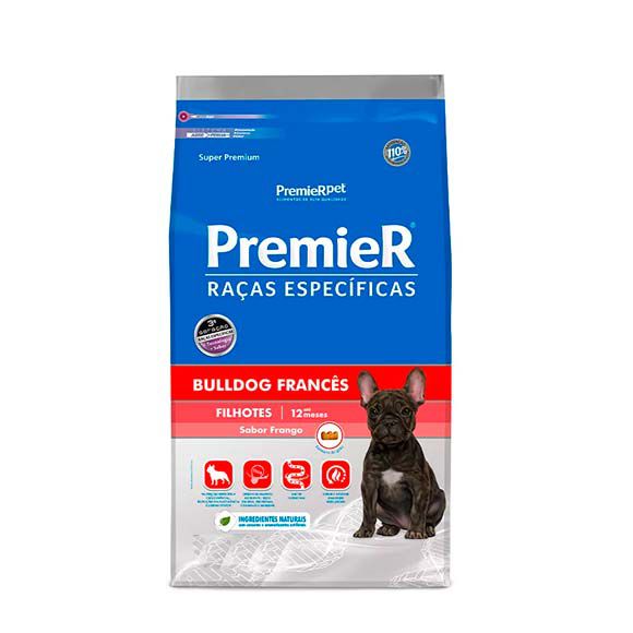 Ração Premier Raças Específicas Cães Bulldog Francês Filhotes Sabor Frango - 2.5kg