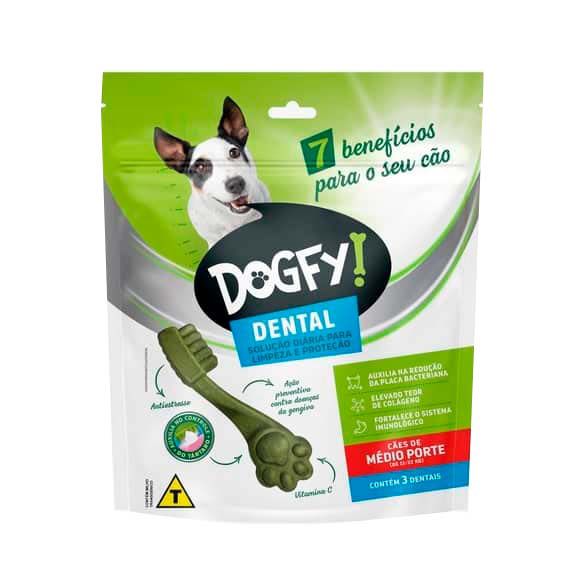 Petisco Para Cães Snack Dental Dogfy Original Raças Médias - 3 Unidades