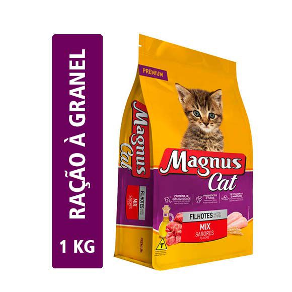 Ração Magnus Cat Premium Filhotes Mix de Sabores - 1kg (Granel)