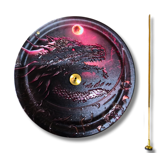 Incensário de Metal (Imã) Dragão e Sol