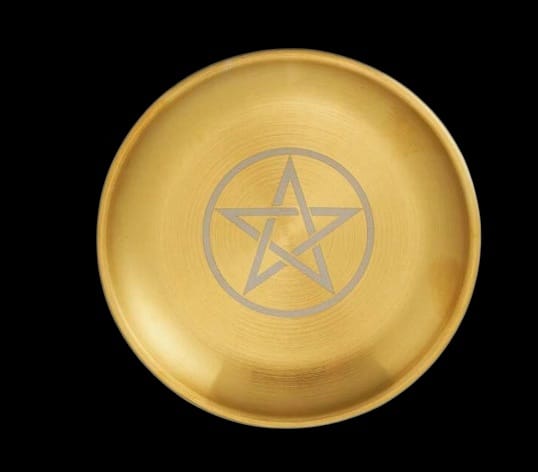 Prato para Altar - Pentagrama - Dourado