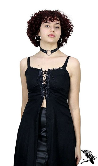Sereia da Noite - Vestido Alternativo, aberto com ilhos