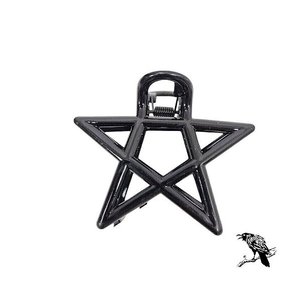Presilha para Cabelo - Pentagrama - Preto