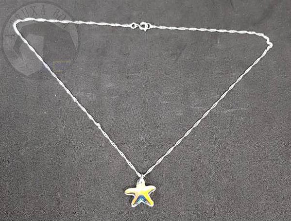 Gargantilha Estrela de Cristal - Cor Prata