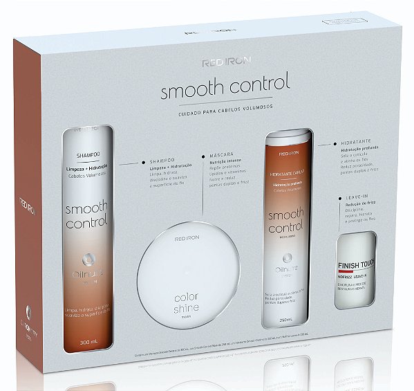 Kit 4 Produtos Red Iron Sh+Cond+Mascara+Leavin Smooth Control