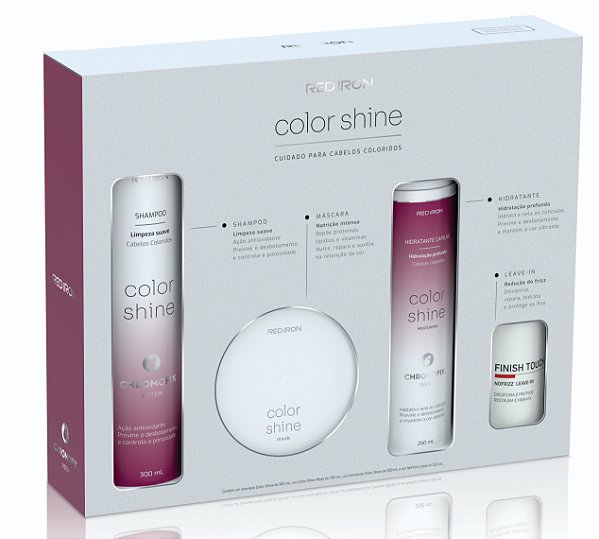 Kit 4 Produtos Red Iron Sh+Cond+Mascara+Leavin Color Shine