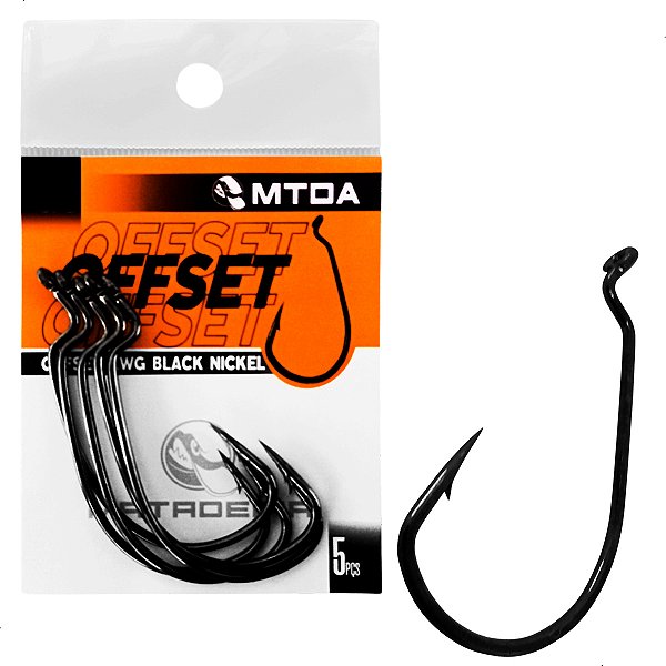 Anzol OffSet EWG Black Nickel 6/0 Cartela 5pçs