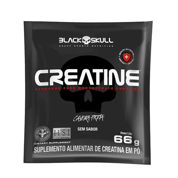 SACHÊ CREATINA SEM SABOR 66G - BLACK SKULL