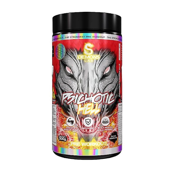 PRE WORKOUT PSICHOTIC HELL FRUTAS VERMELHAS 300G
