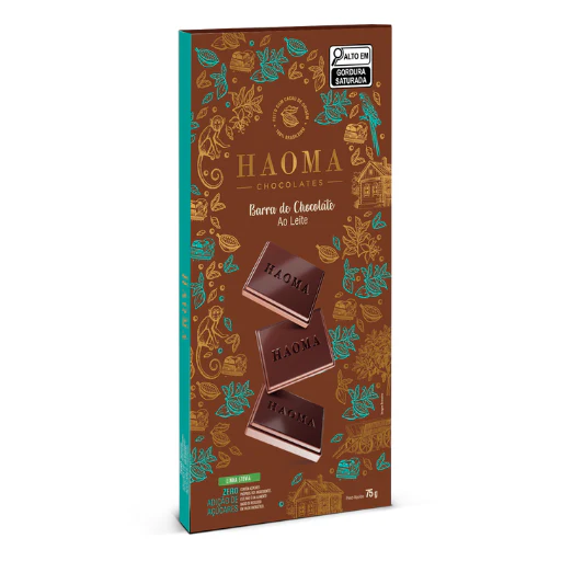 BARRA DE CHOCOLATE AO LEITE 75G – HAOMA CHOCOLATES