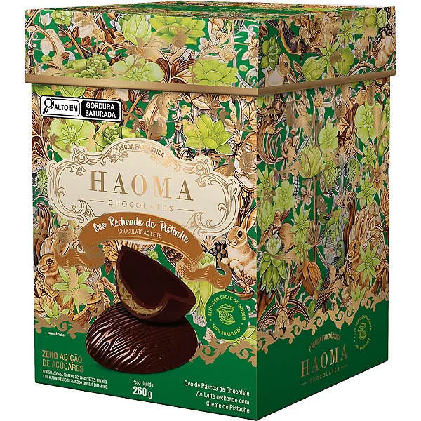 Ovo Recheado de Chocolate ao Leite com Pistache 260g