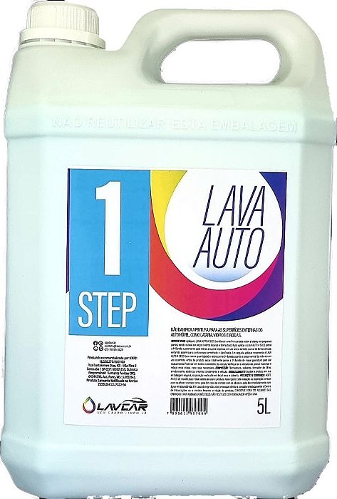 1 Step - Lava Auto a Seco com Cera - LavCar 5 Litros