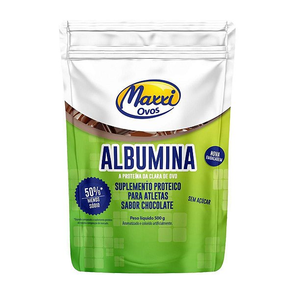 Albumina 50% Menos Sódio (500g) - Maxxi Ovos