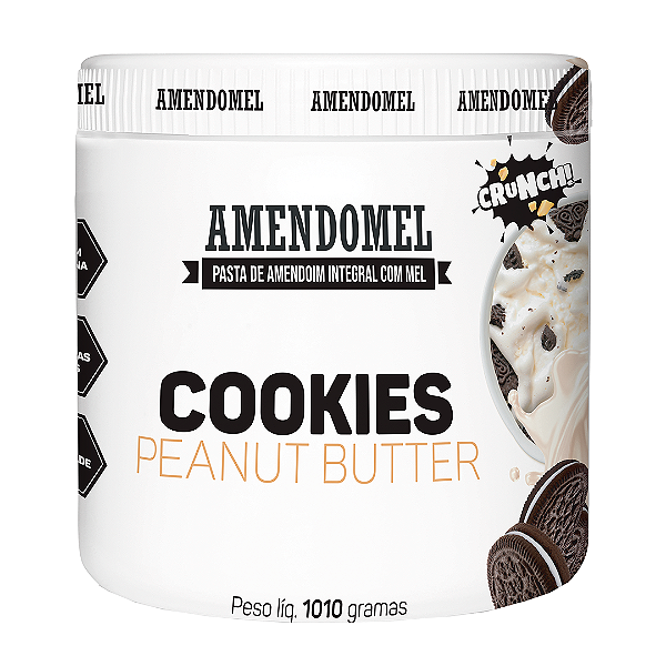 Amendomel Chocolate Branco C/ Cookies - Pasta de Amendoim (1kg)