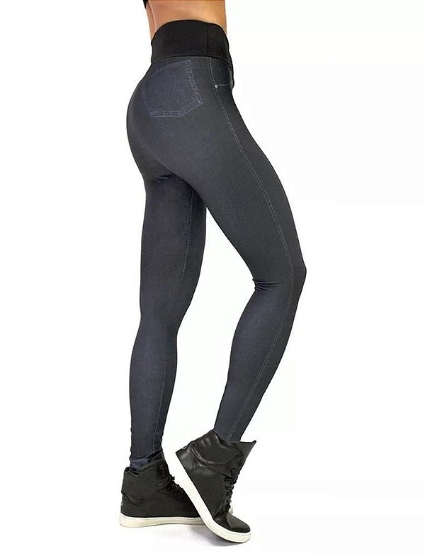 Legging Fuso Jeans Black Sublimado - Vestem (Tamanho M)