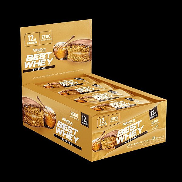 Best Whey Bar 12g Pão de Mel (Cx 12un de 49g) Atlhetica