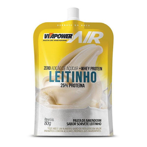 Pasta de Amendoim Air Leitinho Trufado (80g) - Vitapower
