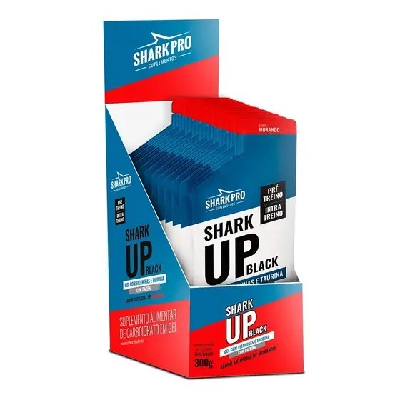 Shark Up Black Gel Morango (10un de 30g) - Shark Pro