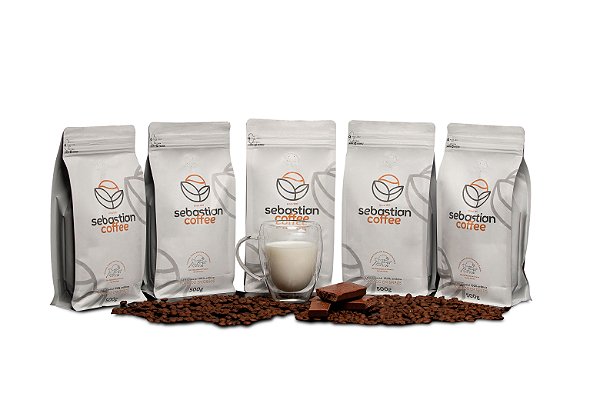 Kit Promocional Sebastian Coffee em Grãos - 5 Unidades de 500g