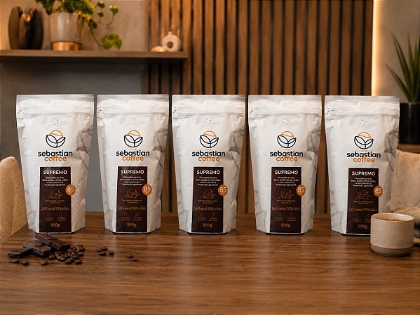 Kit 5 Unidades Café GRÃOS 500g -SUPREMO notas Chocolate ao leite