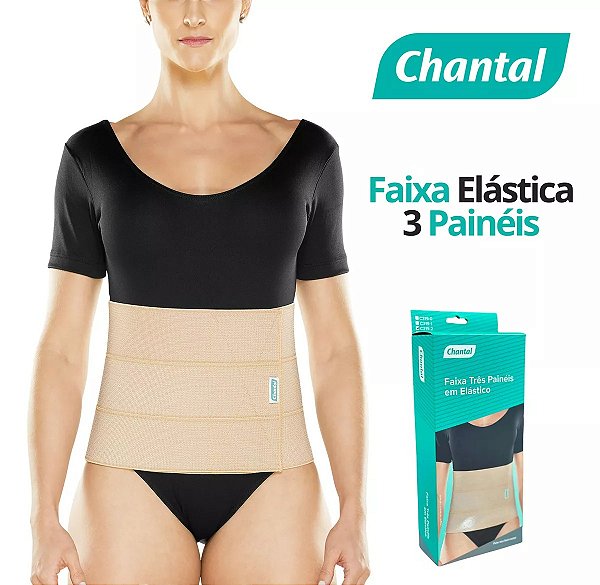 Cinta Faixa Elástica Abdominal 3 Painéis Gomos Pós Cirurgia