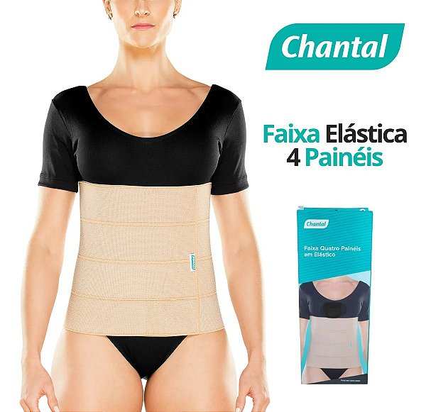 Cinta Faixa Elástica Abdominal 4 Painéis Gomos Pós Cirurgia