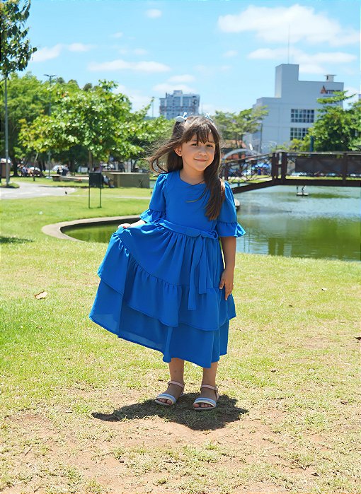 Vestido azul anil