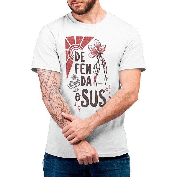 Defenda o SUS #cestabasica - Camiseta Basicona Unissex