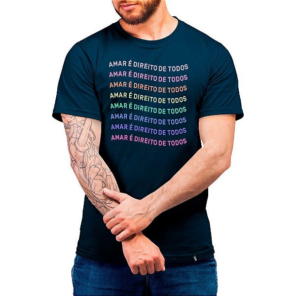 AMAR É DIREITO DE TODOS - Camiseta Basicona Unissex