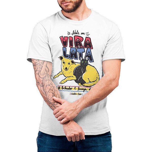 Adote um Vira-lata - Camiseta Basicona Unissex