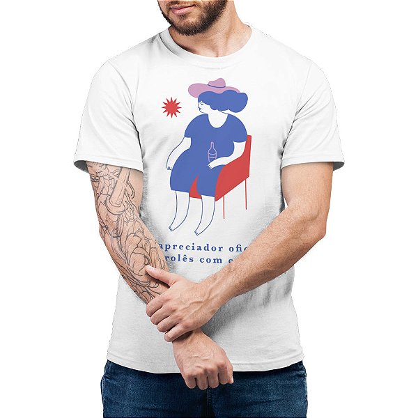 Apreciador Oficial de Rolês com Cadeira - Camiseta Basicona Unissex