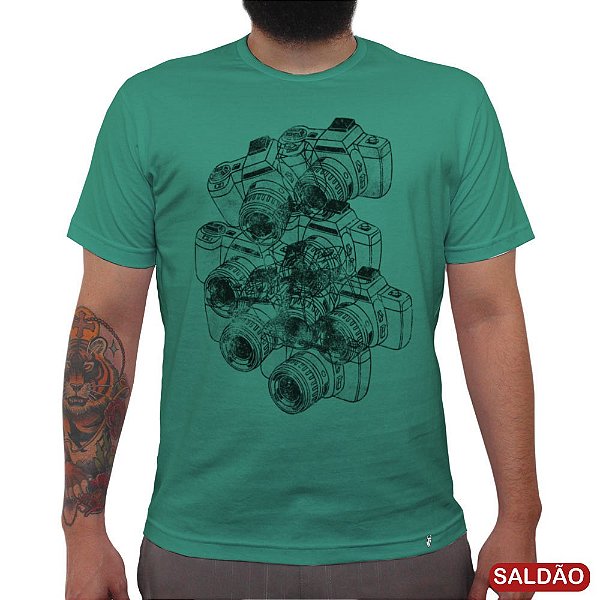Cameras - Camiseta Clássica Masculina-Saldão