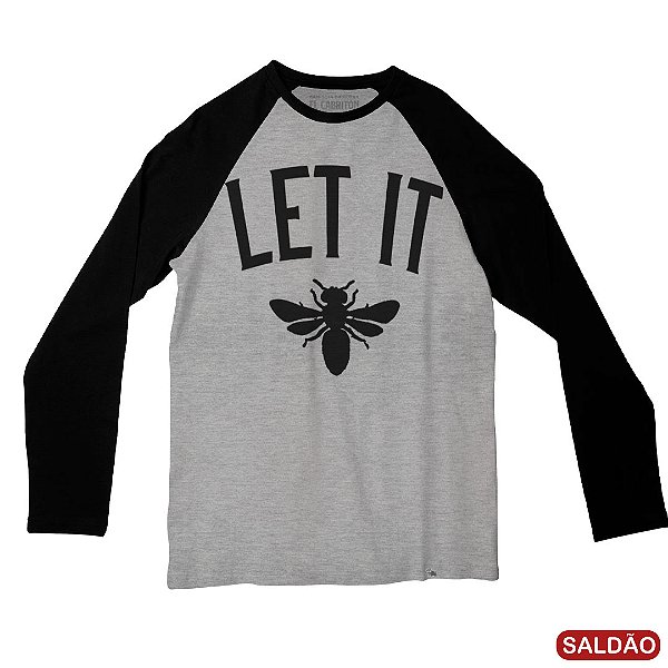 Let It Bee - Camiseta Raglan Manga Longa Masculina-Saldão