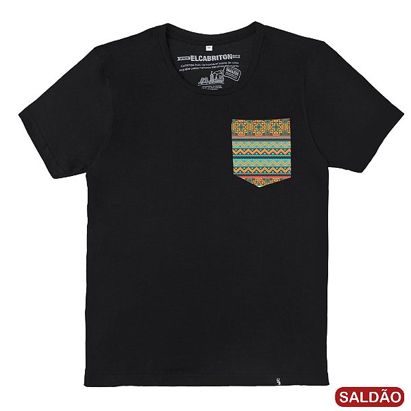 Mexican Bolso - Camiseta Clássica Masculina c/ Bolso-Saldão