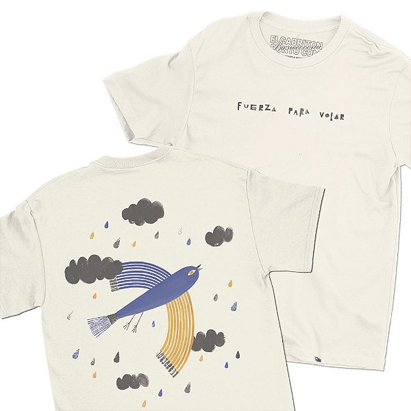 Fuerza para Volar - FRENTE e COSTAS - Camiseta Basicona Unissex