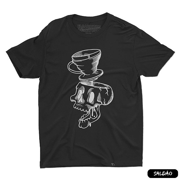 Caveira Café - Camiseta Basicona Unissex-Saldão