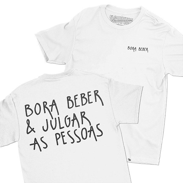 Bora Beber - FRENTE e COSTAS - Camiseta Basicona Unissex