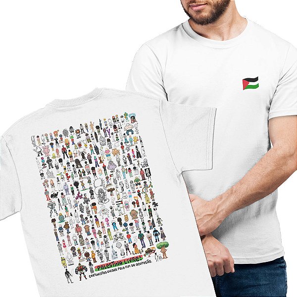 Coletivo Handala - FRENTE e COSTAS - Camiseta Basicona Unissex