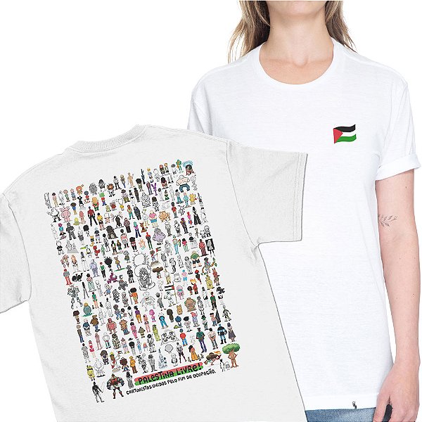 Coletivo Handala - FRENTE e COSTAS - Camiseta Basicona Unissex