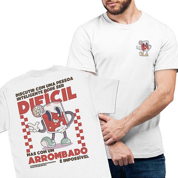 Pode Ser Difícil - FRENTE e COSTAS - Camiseta Basicona Unissex