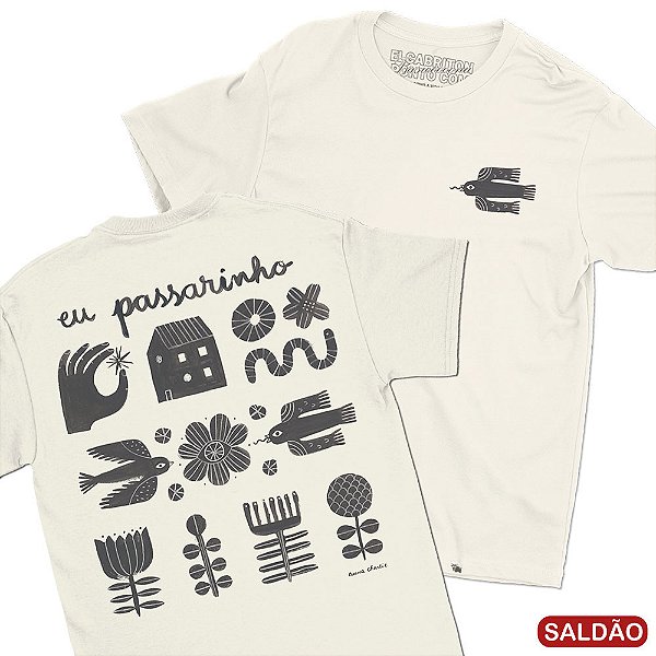 Eu Passarinho - FRENTE e COSTAS - Camiseta Basicona Unissex-Saldão