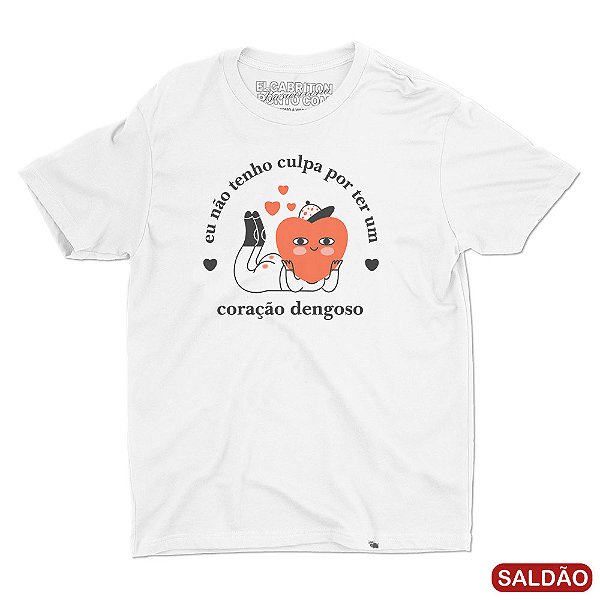 Coração Dengoso - Camiseta Basicona Unissex-Saldão