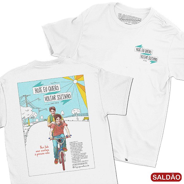 Hoje Eu Quero Voltar Sozinho - FRENTE e COSTAS - Camiseta Basicona Unissex-Saldão