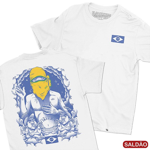 Jesus Cria - FRENTE e COSTAS - Camiseta Basicona Unissex-Saldão