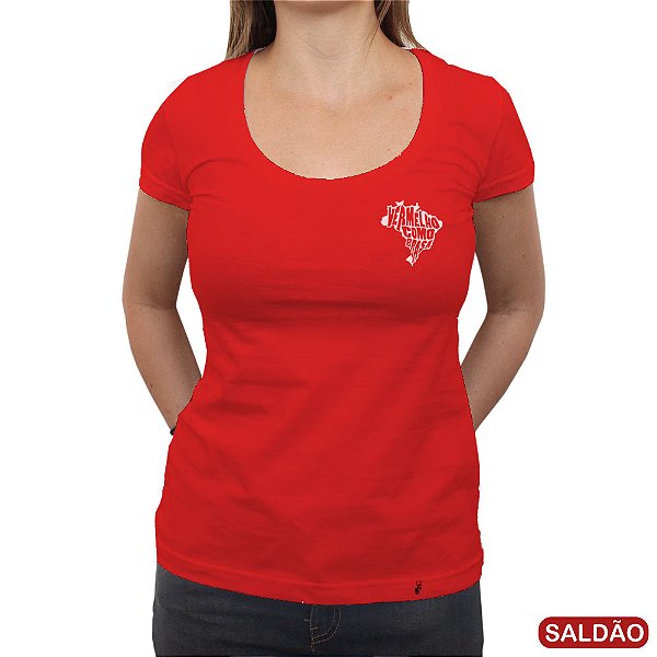 Vermelho Como Brasa - Camiseta Clássica Feminina-Saldão