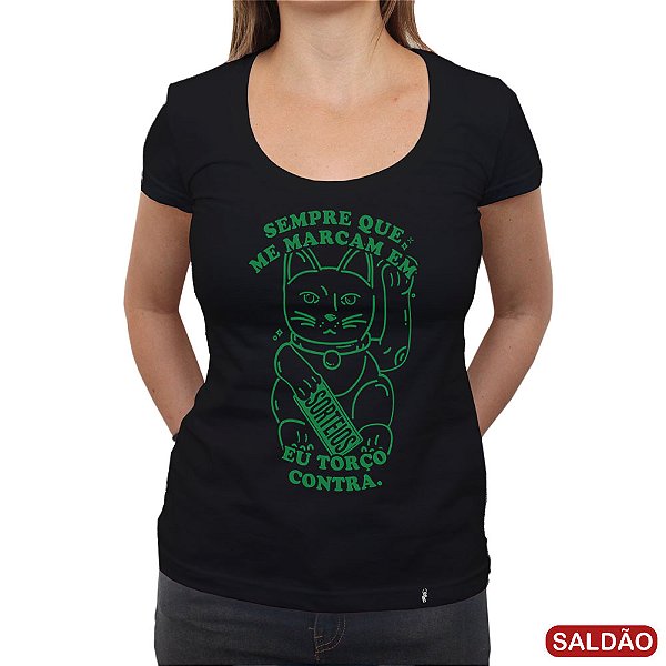 Eu Torço Contra - Camiseta Clássica Feminina-Saldão