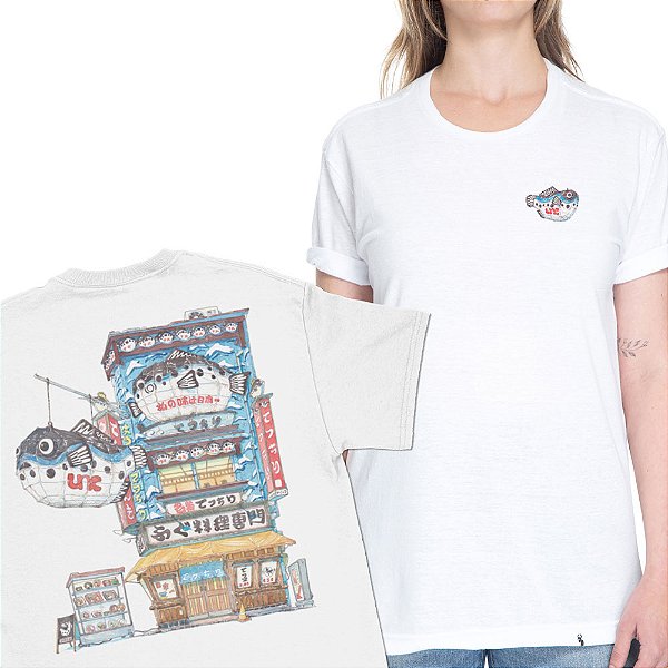 Osaka Peixe - FRENTE e COSTAS - Camiseta Basicona Unissex