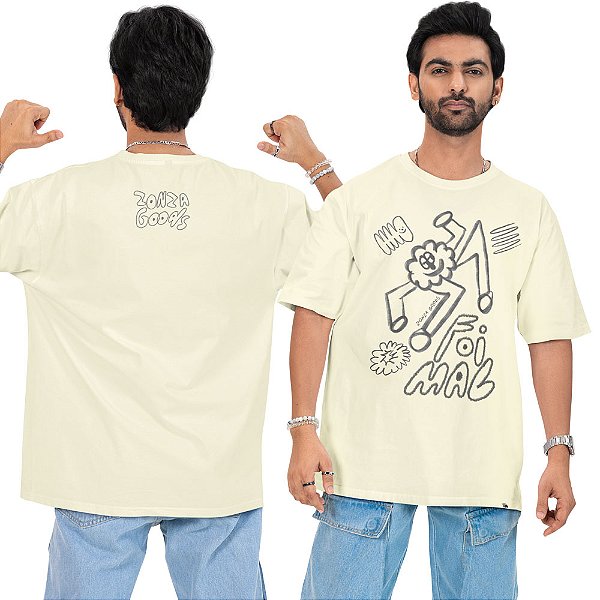 Foi Mal Zonza - FRENTE e COSTAS - Camiseta Oversized Unissex